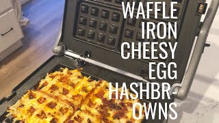 How To: Waffle Iron Cheesy Egg Hashbrowns