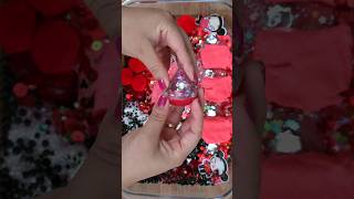 Red Slime mixing #puccaygaru #pucca #satisfyingvideo #slimeasmr #Clayslime #lipsticslime #makeup