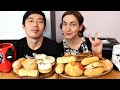 MUKBANG/ МУКБАНГ-- Эклеры/слойки с яблоком/Фисташковое/абрикосовые печеньки! не асмр.