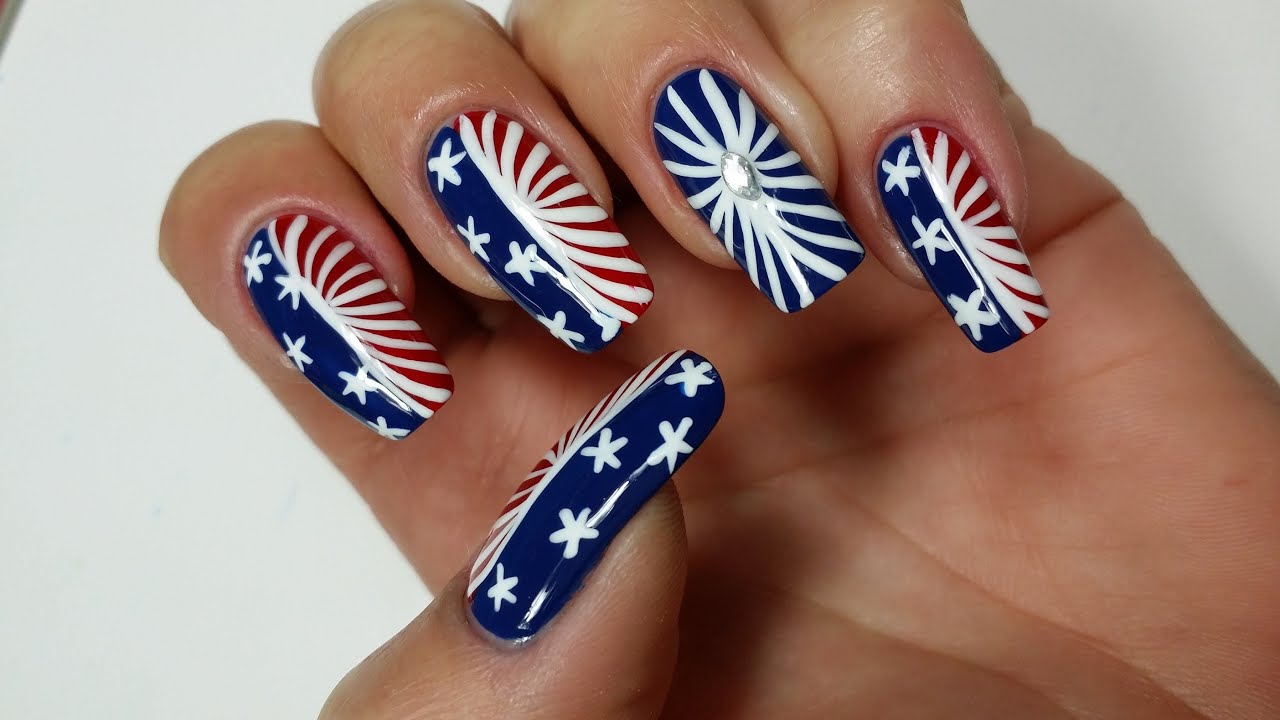 4th of July Toe Nail Art Tutorial - wide 1