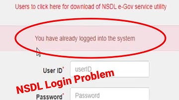 How To Fix You have already logged into the system NSDL Paam Branch id