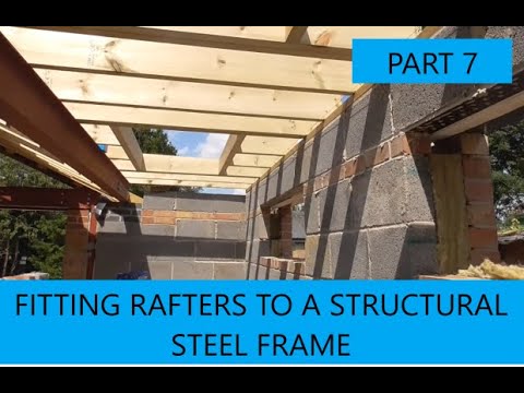 Fitting rafters to a structural steel frame PART 7  ***FLAT ROOF SECTION***