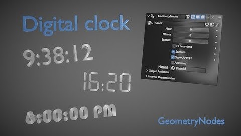 Digital clock for Blender