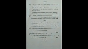 || Condensed matter Physics || M.Sc. 2nd Sem || Previous Year Question Paper || SPU Mandi || HP