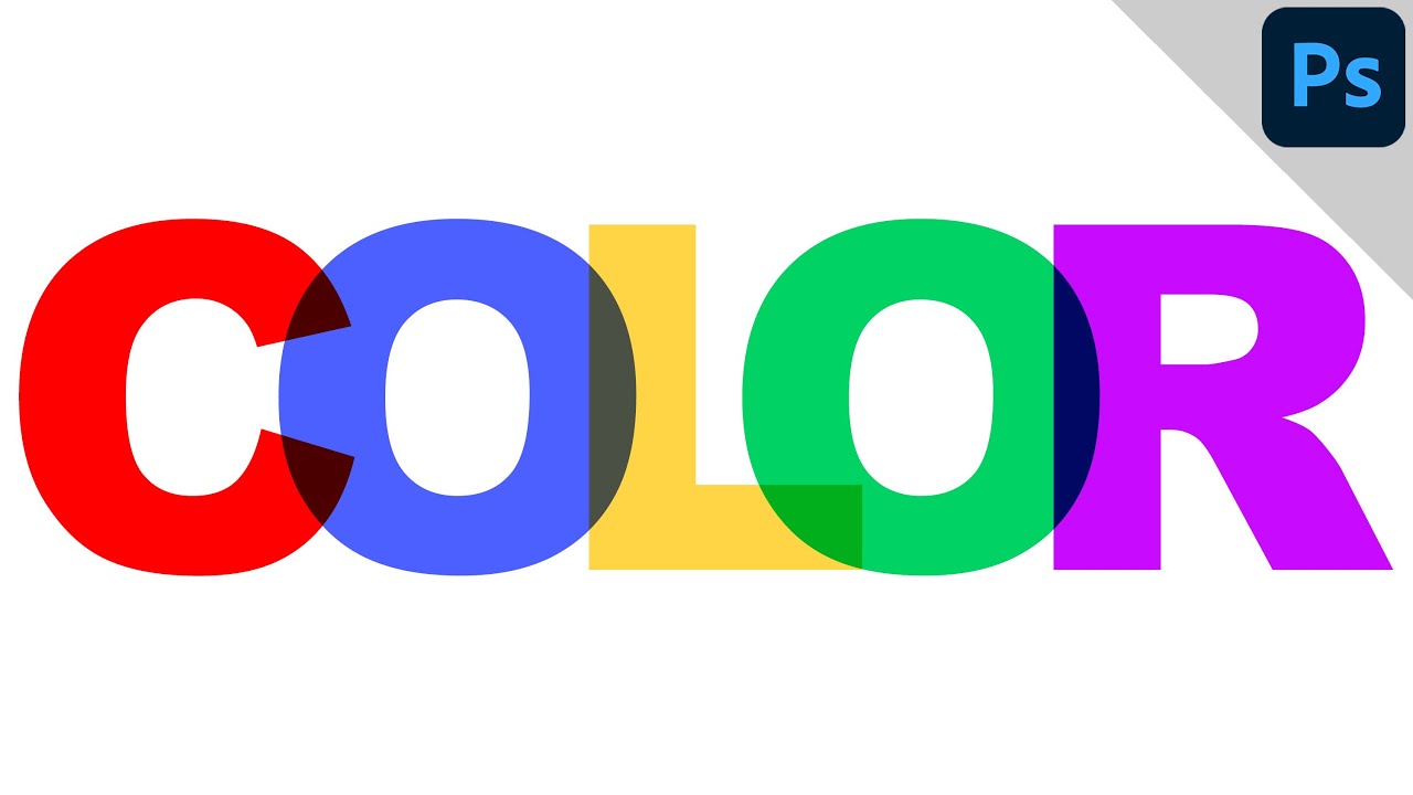 Colorful overlapping text | PHOTOSHOP TUTORIAL - TEXT EFFECT - YouTube