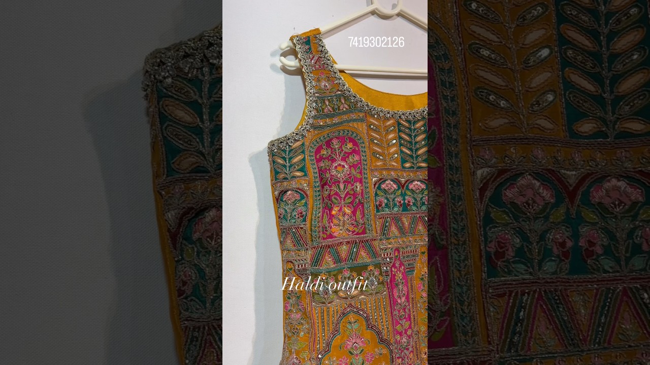 mustard yellow kurti with skirt n dupatta 