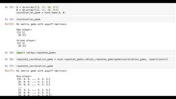 Using Python to study Repeated Game with Nashpy