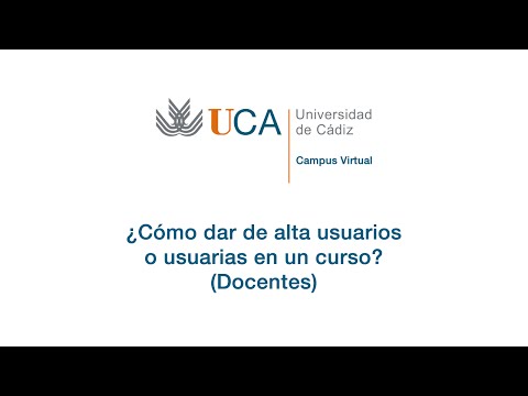 ¿Cómo dar de alta usuarios o usuarias en un curso? (Docentes)