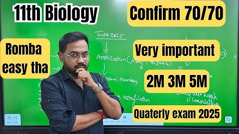 11th Biology | Very important 2m 3m 5m| Confirm 70/70-quaterly exam 2025