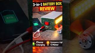 3-in-1 DIY Battery Box Review 🔋 Phone Charging + Emergency Light + DC #diyprojects #experiment