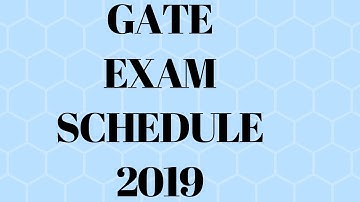 GATE 2019 Exam Schedule