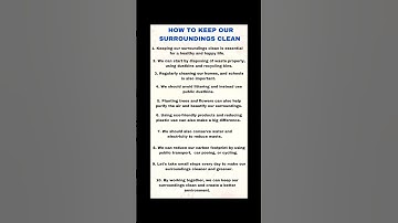 how to keep our surroundings clean essay/Write an essay on keep our surroundings clean