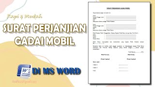 Cara Membuat Surat Perjanjian Gadai Mobil di MS Word
