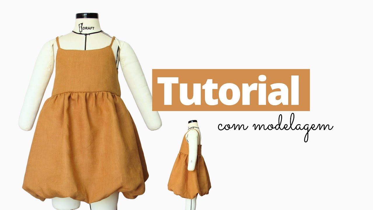 Modelagem Vestido Infantil Balonê Maitê (2,4,6,8,10 e 12 anos)