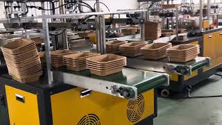 High speed paper lunch box making machine double dies one time take away food container machine