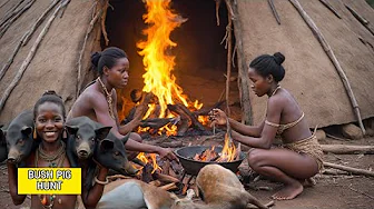Hadzabe Tribe Hunting the Monster Pig | cooking | wild kitchen
