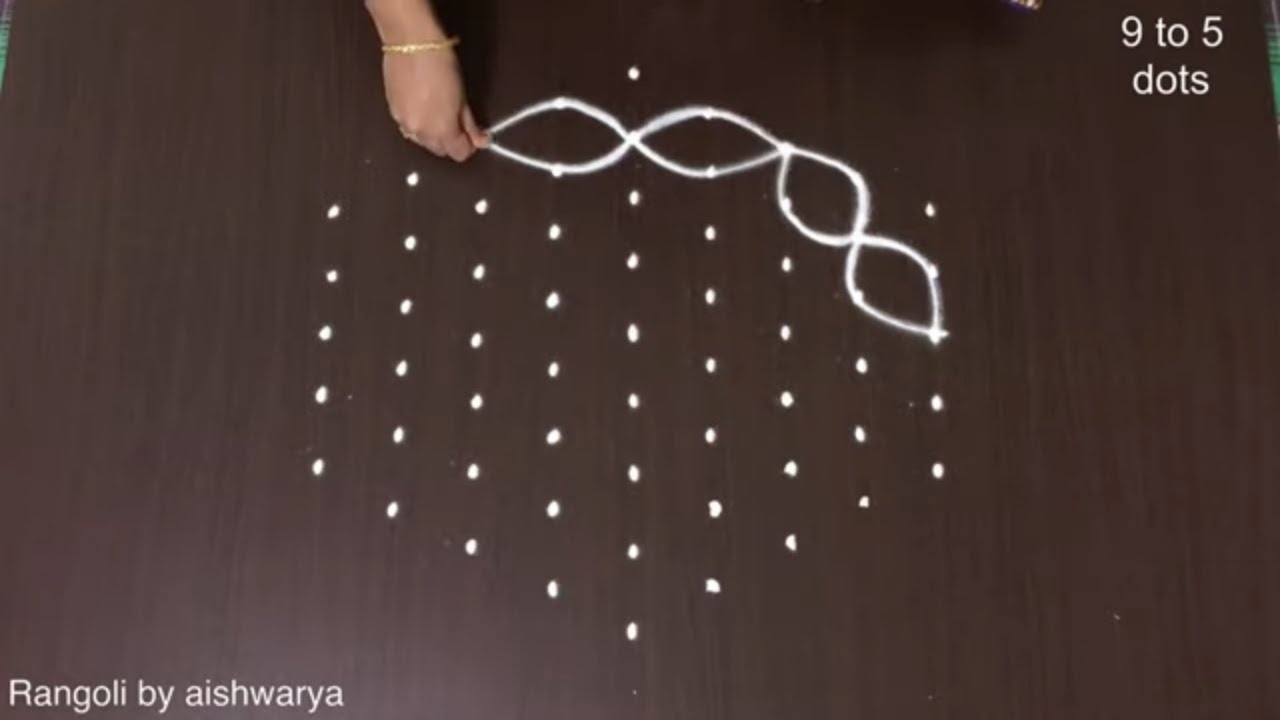 Sravanamasam Friday Rangoli With 9 Dots
