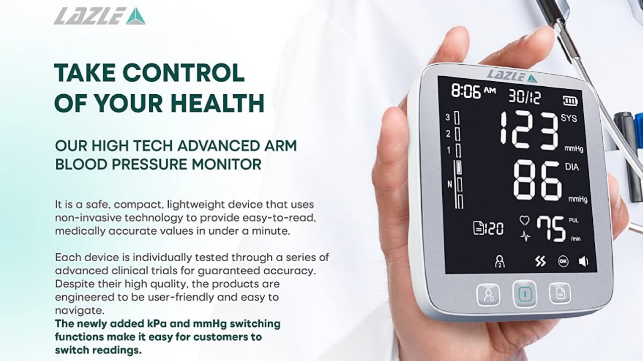 2022 Blood Pressure Monitor by LAZLE - Automatic Upper Arm Machine with 240  Sets Memory & Accurate