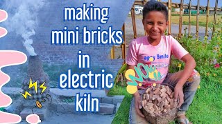 The Electric Clay Brick Kiln For Making Miniature Bricks | How To Make Mini Bricks #minibricks