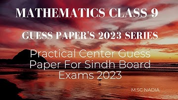 Class 9 maths practical center guess Paper for 2023 Sindh board exams | important questions for 2023