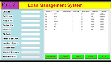 Loan Management Software  in Python with database connectivity ||#Project in #Tkinter || Part-2 of 3