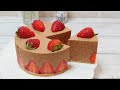 いちごの生チョコムース No-Bake Strawberry chocolate mousse cake