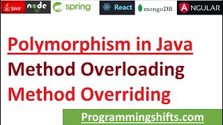 Polymorphism in Java, Method overloading & Overriding with coding in 30 minute
