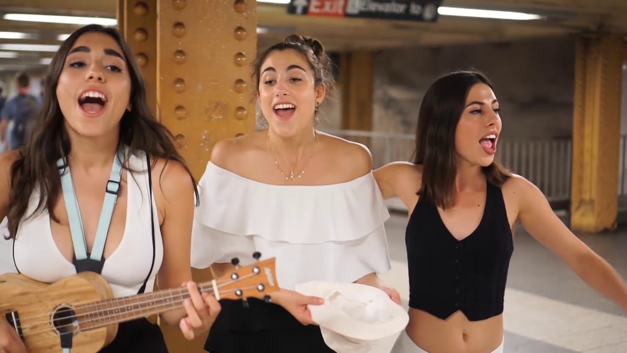 Talented Girls from Spain -- Being Filmed and Singing in 14th Street Subway Station in New York