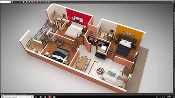 3d Floor Plan - Vray Rendering