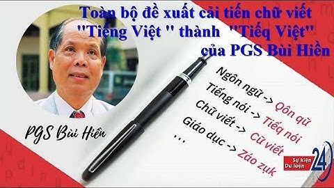 Toàn bộ đề xuất cải tiến chữ viết Tiếng Việt của PGS Bùi Hiền | Sự kiện và dư luận