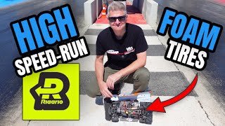New attempt at 4s speed run with FOAM TIRES! Rlaarlo AK 917 RC car