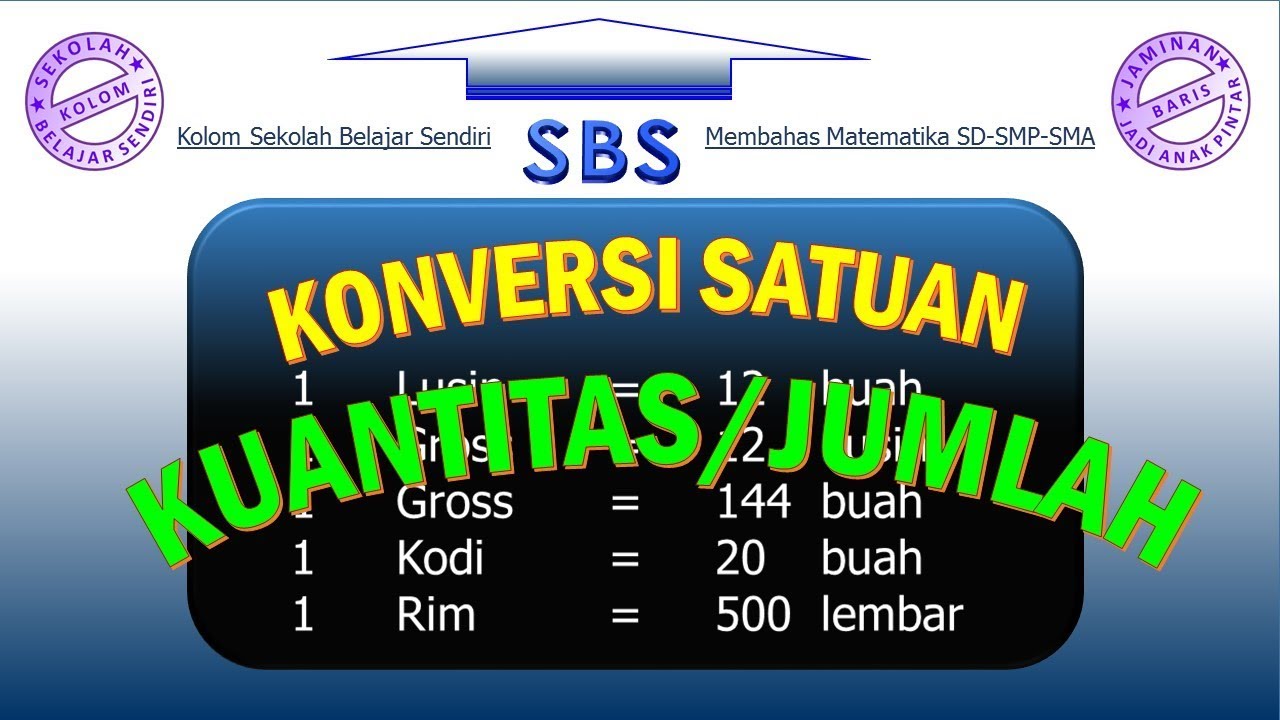 KONVERSI SATUAN KUANTITAS  YouTube