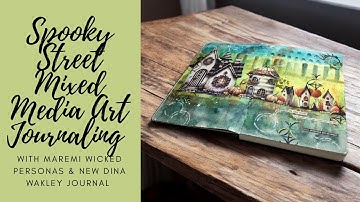 Spooky Street Mixed Media Art Journaling #maremicollagebooks  #mixedmediaartjournaling