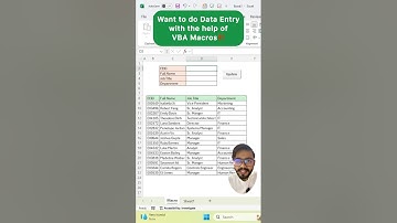 VBA Macros Data Entry in Excel‼️Amazing Feature #exceltutorial #exceltips #excel #shorts