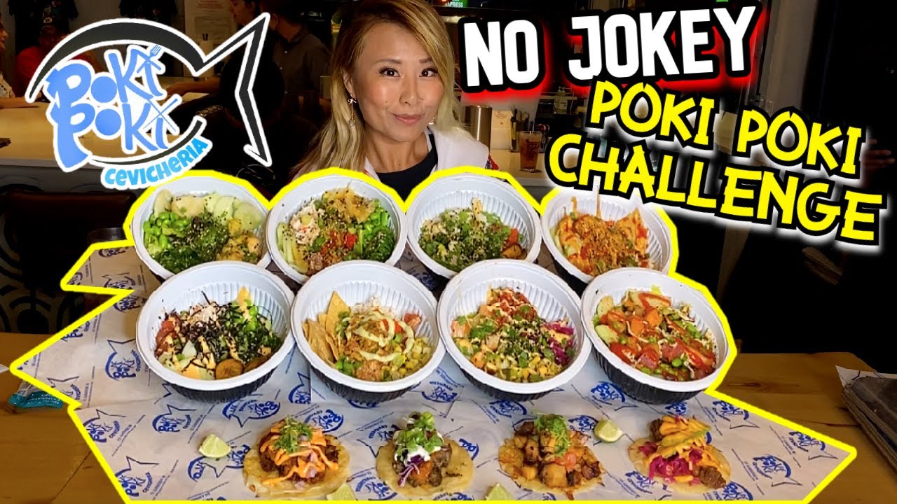 NO JOKEY POKI POKI CHALLENGE!! 8 POKI BOWLS + 4 TACOS!!! in