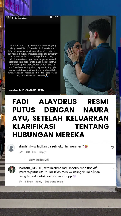 FADI ALAYDRUS RESMI PUTUS DENGAN NAURA AYU, SETELAH KELUARKAN KLARIFIKASI TENTANG HUBUNGAN MEREKA