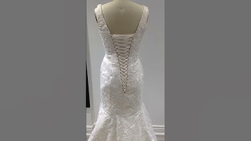 Wedding gown zipper to corset back/lace back. (Before & After)