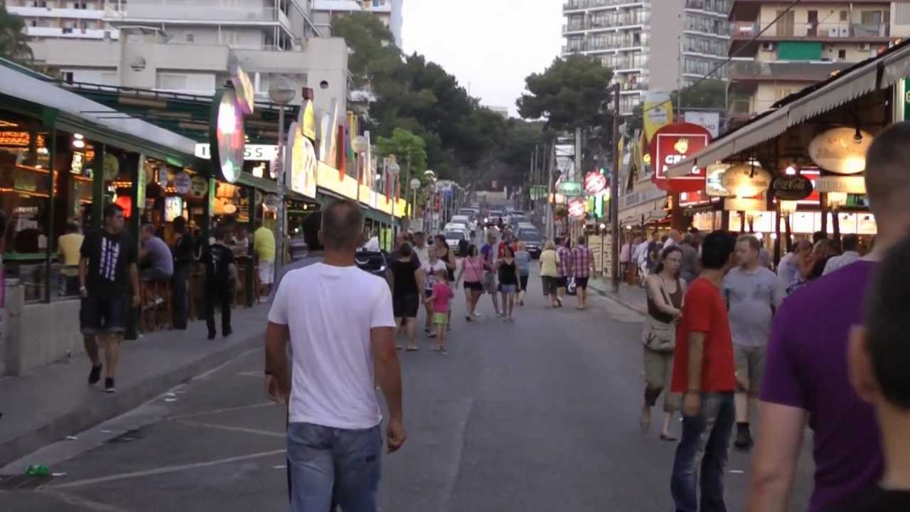 Mallorca Playa de Palma-Schinkenstraße - YouTube