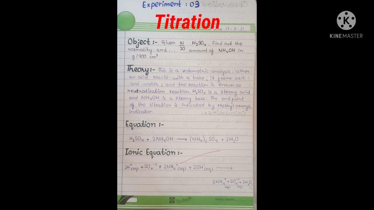 Titration Experiment 3Class XISindh BoardAcid base Titration YouTube