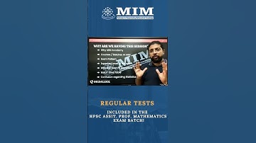 HPSC Assistant Professor Mathematics | MIM Academy | Seminar