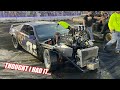 I CRASHED My 1,500hp Supercharged Burnout Car... AGAIN!!! Might Have Some Frame Damage...