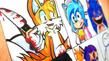 Drawing FNF - Tails Diary / Sonic / Sonic.EXE / Obunga Beatbox (FNF MOD)