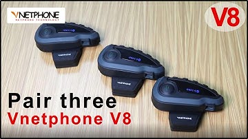 VNETPHONE V8 | Pair three V8 motorcycle helmets bluetooth intercom