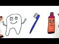 تعلم الألوان - كيفية رسم فرشاة الأسنان ومعجون الأسنان للاطفال - كيف ترسم خطوة بخطوة للمبتدئين
