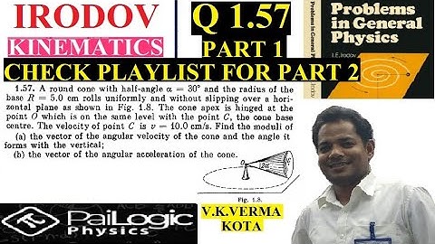 IRODOV 1.57[PART -1]. A round cone with half-angle a = 30° and the radius of the base R = 5.0 cm rol