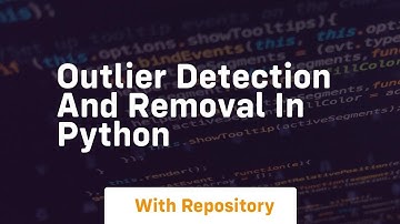 Outlier detection and removal in python