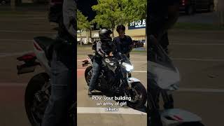 Don’t have riding buddies? Make them 😈#girlbiker #kawasaki #dfw