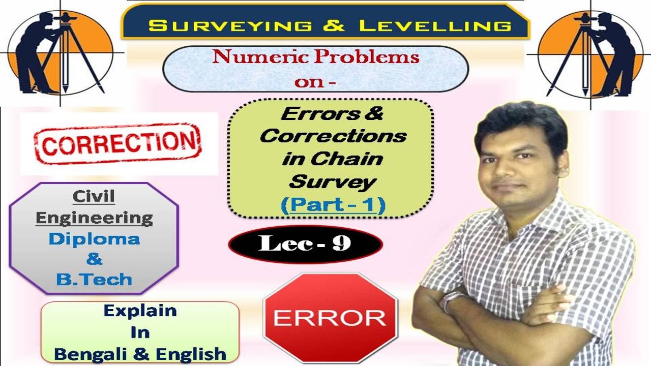 Solved Problem on Errors and Corrections in Chain Survey (Part 1) ǀǀ