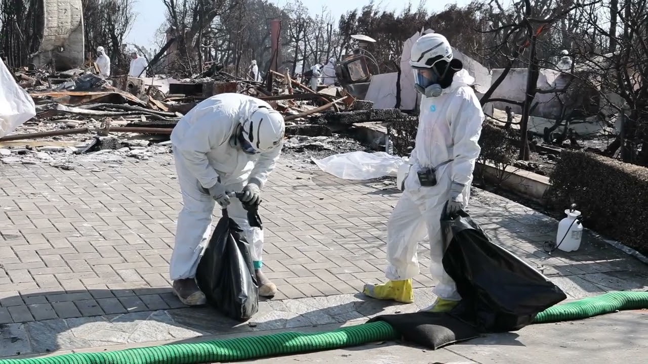 Hazmat Response Team Takes On Pacific Palisades Burn Site