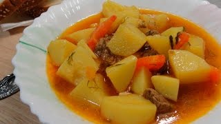 Картошка тушеная с мясом - простой рецепт приготовления(Картошка тушеная с мясом рецепт с фото здесь: http://eda-blog.ru/kartoshka-tushenaya-s-myasom.html Очень вкусное и сытное блюдо,..., 2016-05-24T10:36:18.000Z)